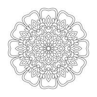 contorno sencillo mandala para colorante libro diseño vector