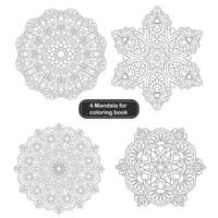 4 Simple Design Mandala For colouring Book vector