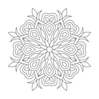 Easy circular pattern Mandala for Coloring book page, vector