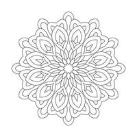 Outline Simple Floral Mandala for Coloring Book Design vector