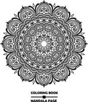 Flower mandala coloring book vector
