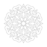 Floral Simple design Mandala Coloring book page vector file