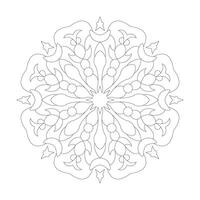 Floral Simple design Mandala Coloring book page vector file