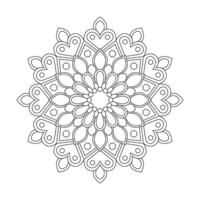 Simple geometric ornaments Mandala For Coloring book page, vector