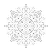 Mandala easy design Flower Coloring book page vector file
