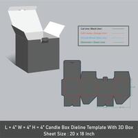 Candle box dieline template, vector design