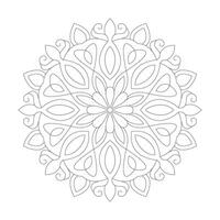 Flower Coloring book Simple Mandala design page vector file