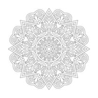Oriental pattern Mandala Design for Coloring book page, vector