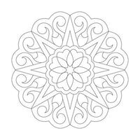 Flower Coloring book Mandala easy design page vector file