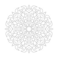 Mandala Floral Simple design Coloring book page vector file