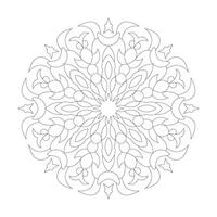 mandala floral sencillo diseño colorante libro página vector archivo