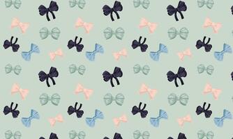 Pattern with bows in muted tones. A calm colored pattern of ribbon bows. Suitable for wallpaper, banners, fabric, print. Vector pattern