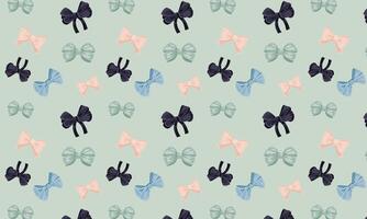 Pattern with bows in muted tones. A calm colored pattern of ribbon bows. Suitable for wallpaper, banners, fabric, print. Vector pattern
