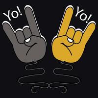 Mans Hand Symbol Hip Hop Yo. Rock N Roll Hand Icon vector