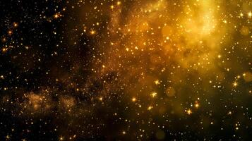 AI Generated Abstract golden dust particles with sparkling bokeh effect, perfect for backgrounds photo