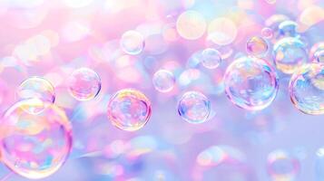 AI Generated Abstract soap bubble bokeh background photo