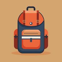 Flat Design Backpack on Solid Background vector