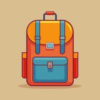 Flat Design Backpack on Solid Background vector