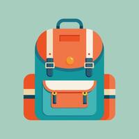 Flat Design Backpack on Solid Background vector