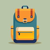 Flat Design Backpack on Solid Background vector