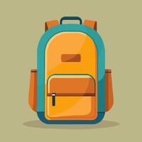 Flat Design Backpack on Solid Background vector