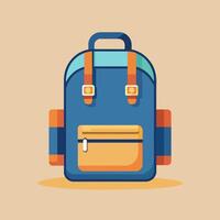 Flat Design Backpack on Solid Background vector