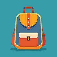 Flat Design Backpack on Solid Background vector