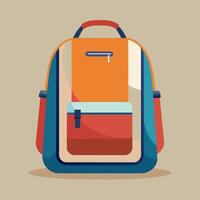 Flat Design Backpack on Solid Background vector