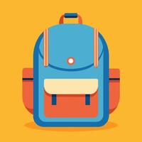 Flat Design Backpack on Solid Background vector