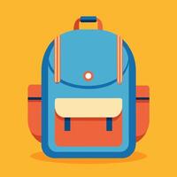 Flat Design Backpack on Solid Background vector