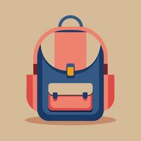 Flat Design Backpack on Solid Background vector