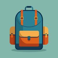 Flat Design Backpack on Solid Background vector