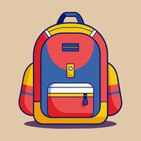 Flat Design Backpack on Solid Background vector