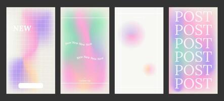Y2k Aesthetic abstract gentle gradient background with blue, pink, purple, soft blurred pattern. Modern poster for social media stories, album covers, banners, templates for digital marketing vector
