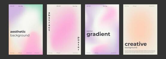 Y2k Trendy Aesthetic abstract gradient pink violet poster with translucent blurred pattern. Modern gentle social media poster, stories highlight templates for digital marketing for stories vector