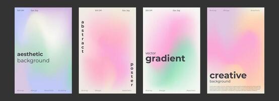 Y2k Trendy Aesthetic abstract gradient pink violet poster with translucent blurred pattern. Modern gentle social media poster, stories highlight templates for digital marketing for stories vector