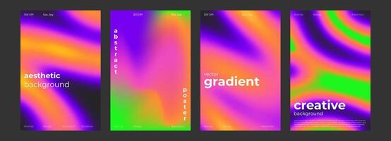 Thermal map abstract gradient cold and warm color background with infrared blurred pattern. Retro faded acid neon social media poster, stories highlight templates for digital marketing for stories vector