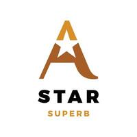 inicial letra un estrella icono logo diseño modelo vector