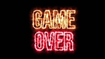 game over neon text animation video