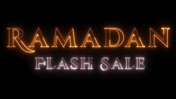 Ramadan flash uitverkoop neon tekst video