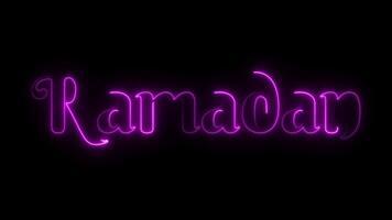 ramadan neon text effect animation video