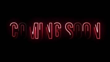 coming soon neon text animation video