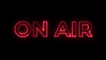 on air neon text animation video