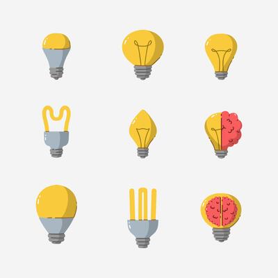 Light bulb idea hand drawn vector illustration