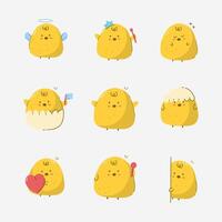 Chick character hand drawn vector illustration