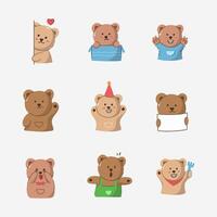 Cute bear character hand drawn vector illustration