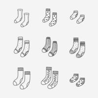 Sock doodle line vector illustration