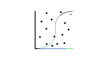 Scatter Plot chart Icon in Line Style of nice animated for your videos, easy to use with Transparent Background video