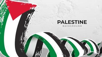 Palestine Flag Ribbons in Circles with Grunge Texture Background vector