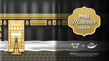 Realistic Kaaba Full Screen Background vector